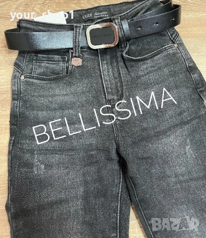 Слим модел по кракът дамски дънки + колан , снимка 1