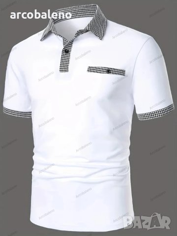 Мъжка лятна тениска с поло с къс ръкав и ревер, 4цвята - 023 , снимка 2 - Тениски - 41482591
