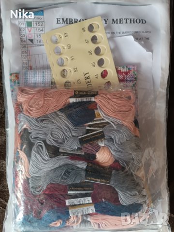 Нов гоблен, комплект за шиене с панама и конци, снимка 5 - Други - 41583809