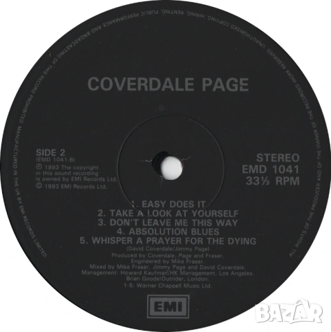 Coverdale & Page, снимка 7 - Грамофонни плочи - 53667069