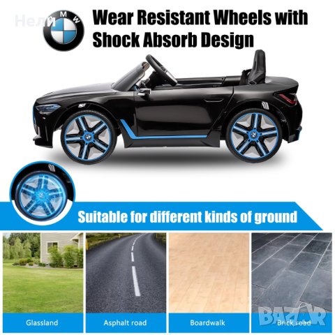 Акумулаторен КОЛА BMW I4  12V батерия, снимка 14 - Детски велосипеди, триколки и коли - 42535799