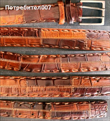 Gio Morreti колан естествена кожа крокодил 90см, снимка 5 - Колани - 42042211
