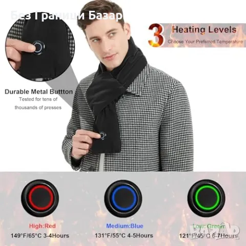 Нов Затоплящ шал с бързо загряване и дълготрайна батерия, идеален подарък, снимка 5 - Шалове - 48359981