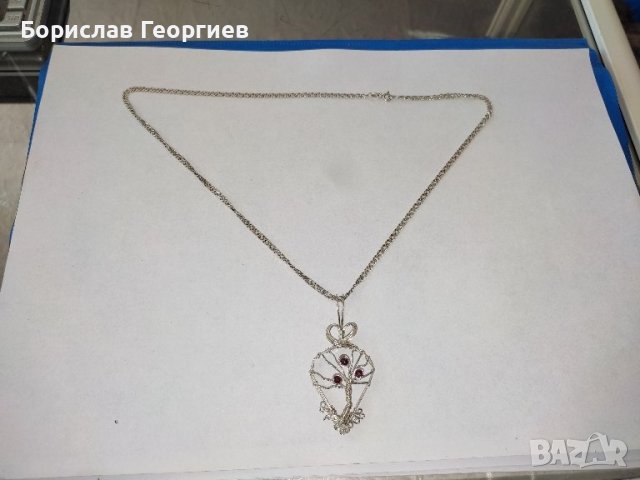 Сребърна верижка с висулка 925, снимка 2 - Колиета, медальони, синджири - 41882067