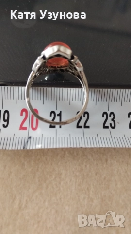 Сребърен пръстен , снимка 2 - Колиета, медальони, синджири - 52678046