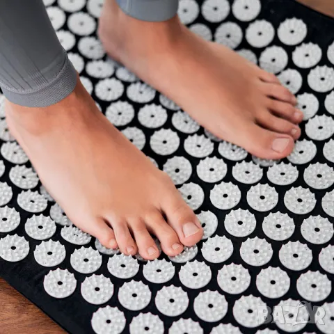 Акупресурно килимче XXL с възглавница черно със сиво с безплатна доставка , снимка 6 - Масажори - 49411191