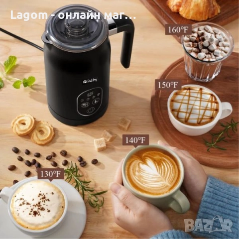 Пенообразувател за мляко Ruhhy, Машина за разпенване на мляко, Мощност 500 W - бърза работа, снимка 5 - Кафемашини - 52549039