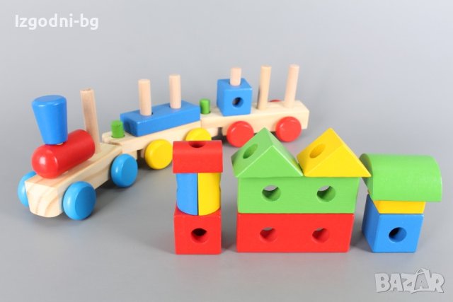 Дървено влакче с блокчета, снимка 5 - Игри и пъзели - 41942100