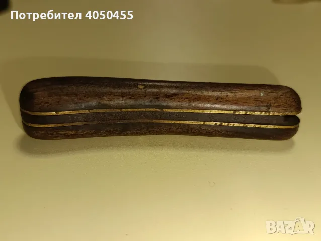 Старинен сгъваем овощарски нож с дървена дръжка, снимка 4 - Антикварни и старинни предмети - 55845916