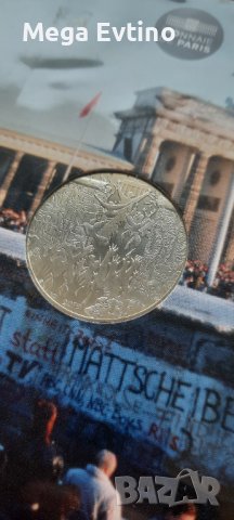Юбилейна сребърна монета 10 euro 30 години от падането на Берлинската стена, снимка 3 - Нумизматика и бонистика - 41675613