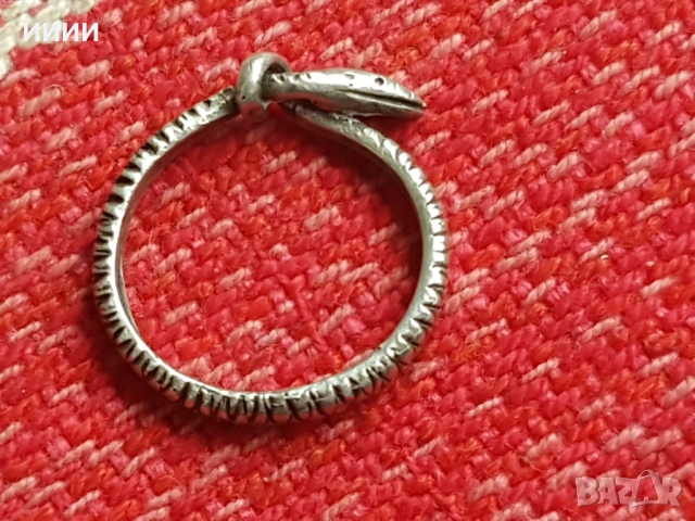 Сребърен пръстен змия, снимка 4 - Пръстени - 52813873