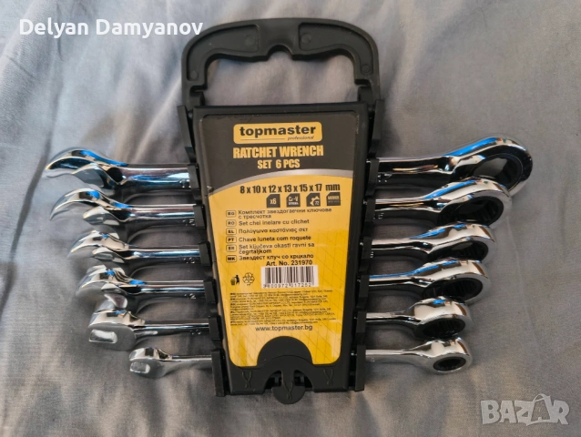 Kомплект звездогаечени ключове с тресчотка Top Master - CR-V, 6 броя, 8-17 mm