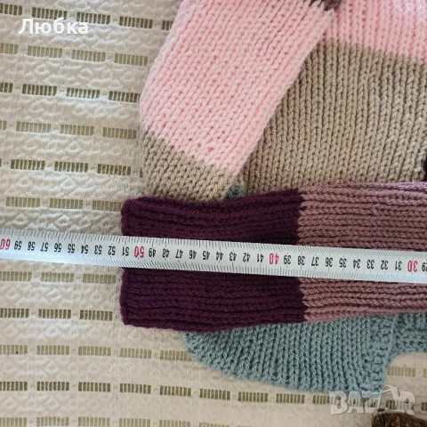 Дамски плетен ръчно пуловер , снимка 3 - Блузи с дълъг ръкав и пуловери - 47792479
