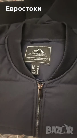 MAGCOMSEN Ветроупорно мъжко ватирано бомбър яке с джобове с цип, топло и удебелено. Черно Размер M , снимка 8 - Якета - 50715981