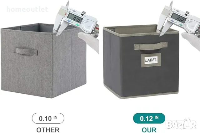 Кутии за съхранение 28x28x28 - Комплект от 6 платнени сгъваеми кутии, снимка 6 - Други - 47607623