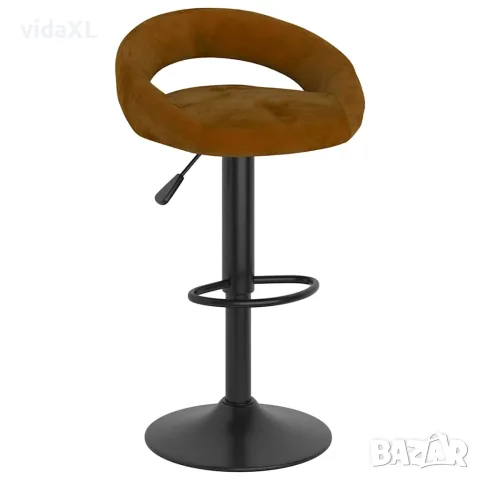 vidaXL Бар табуретки, 2 бр, кафяви, кадифе, снимка 3 - Столове - 56146992