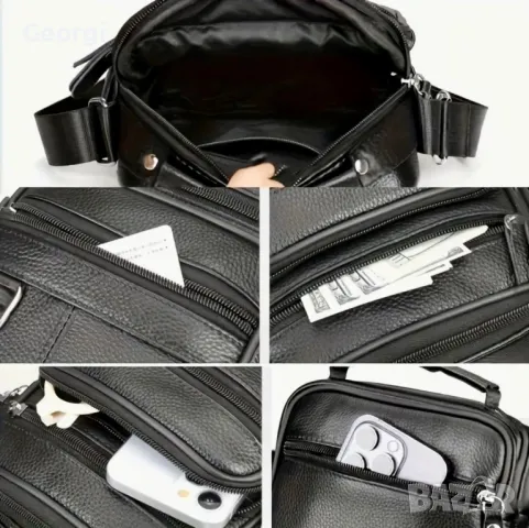  Мъжка компактна и малка чантичка с дръжка за през рамо (естествена кожа), снимка 10 - Чанти - 49305880