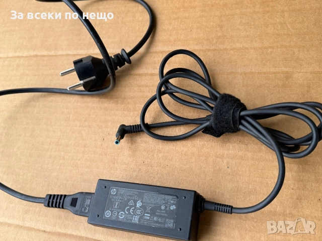 Оригинално зарядно за лаптоп HP 19.5V 2.31A Синя букса , зарядно hp, снимка 2 - Кабели и адаптери - 51474259