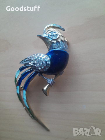 Арт Деко стара брошка,Pierre Cardin,емайл,маркировки,позлата , снимка 2 - Антикварни и старинни предмети - 53427605