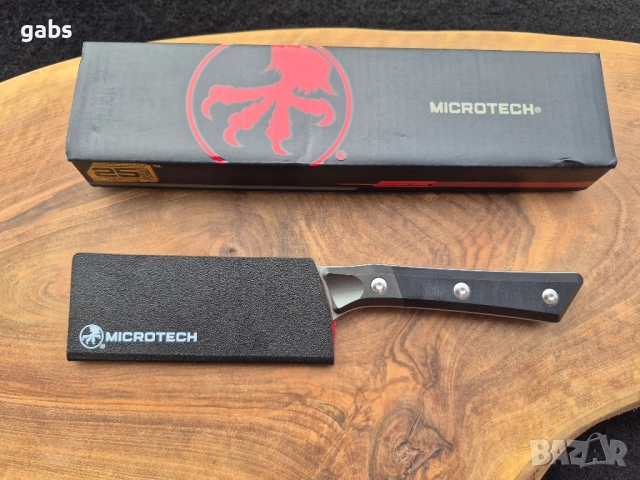 Фиксиран нож Microtech Santoku 3200-10BK,фултанг,G10, снимка 3 - Ножове - 52402621