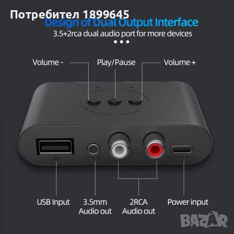 Безжичен авто аудио bluetooth приемник BLS-B21, NFC, Bluetooth 5.2, снимка 2 - Аксесоари и консумативи - 40972586