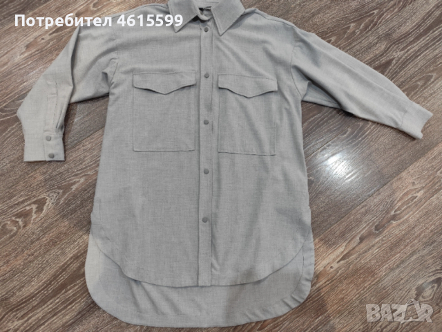 Сива риза на Zara, снимка 3 - Ризи - 53664016