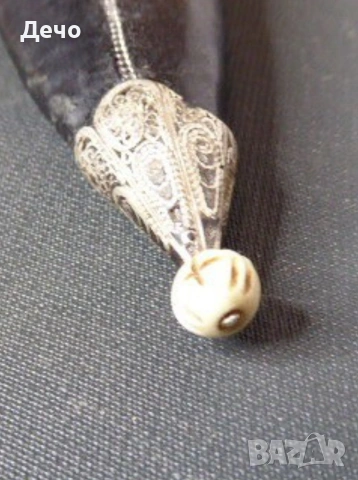 32см Стар Автентичен дамасково острие нож със Звездата на Давид и Сребърен Филигран Каракулак, снимка 11 - Антикварни и старинни предмети - 53657993