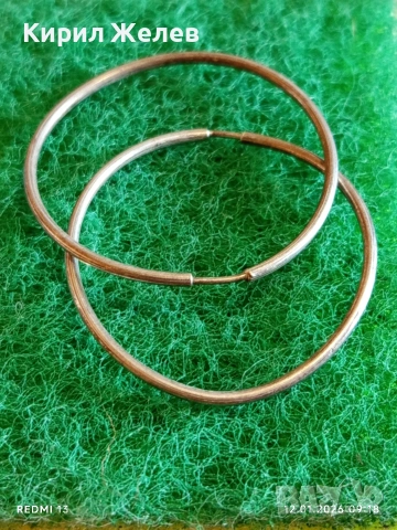 Сребърни обеци класически модел елегантни,нежни за ежедневието 52666, снимка 3 - Обеци - 53069244