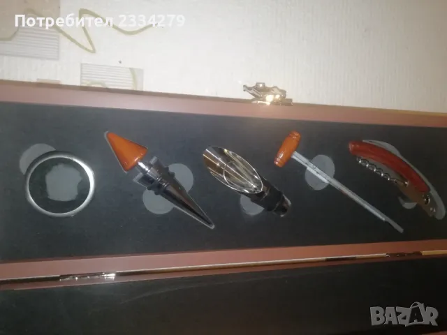 Луксозна кутия с прибори за вино, снимка 5 - Други - 49015171