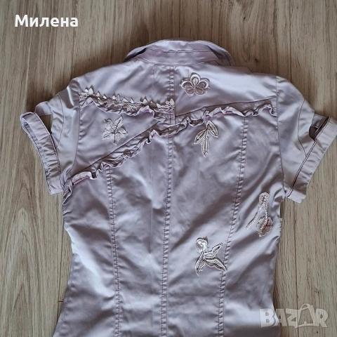 Сатенена лилава рокля M - Dishe jeans, снимка 7 - Рокли - 50202114