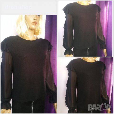 намаление на блуза с прозрачни ръкави, снимка 1 - Блузи с дълъг ръкав и пуловери - 34476543