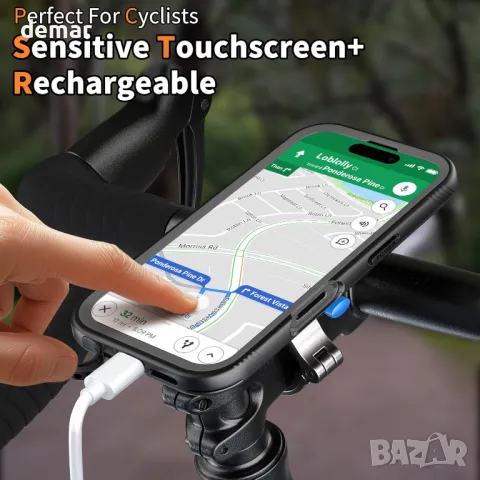 Стойка за телефон за велосипед и калъф Cozycase за iPhone 16 Pro, водоустойчиви, снимка 8 - Аксесоари за велосипеди - 49689842