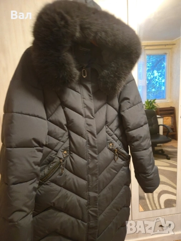 Дамско зимно яке с пухкава яка, снимка 2 - Якета - 52431872