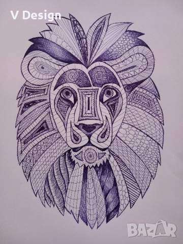 Абстрактна Картина "Лъвът от Юда", снимка 2 - Картини - 52318614