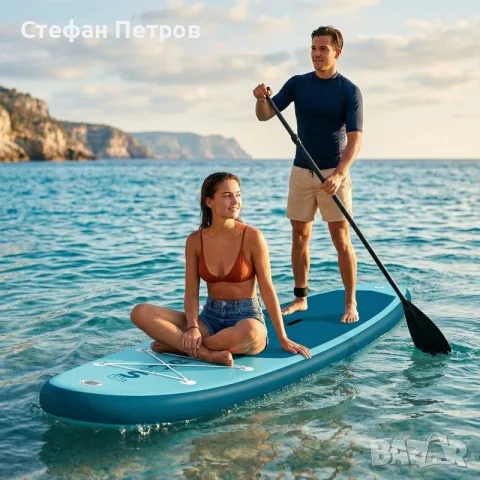 Продавам надуваем SUP падълборд FunWater SUPFW62B, с размери 325 х 90 × 15 см, снимка 2 - Водни спортове - 56222568