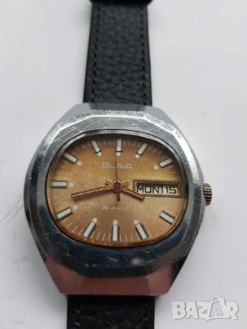 Стар мъжки механичен часовник Slava 26 jewels, снимка 3 - Антикварни и старинни предмети - 39242520