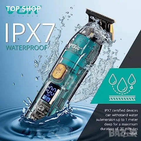 Нова Безжична самобръсначка VGR Машинка за подстригване Тример за коса брада Мъже Подарък, снимка 2 - Машинки за подстригване - 49919344