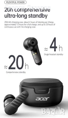 ACER OHR503 WIRELESS 5.4 Безжични слушалки, снимка 7 - Bluetooth слушалки - 53716956