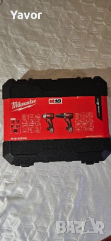 Milwaukee НОВ Комплект Ударна Бормашина и Ударен Гайковерт M18 BPP2Q-402C