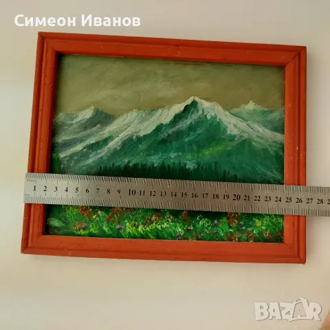 Интересна стара картина пейзаж SG2026, снимка 6 - Други ценни предмети - 47930395