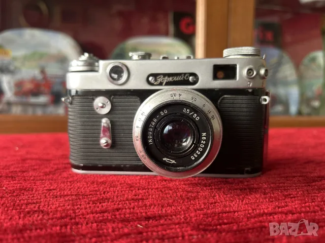 лентов фотоапарат Зоркий-6 (Zorki-6) с обектив Индустар-50 (Industar-50) 3.5/50, снимка 2 - Фотоапарати - 56116535