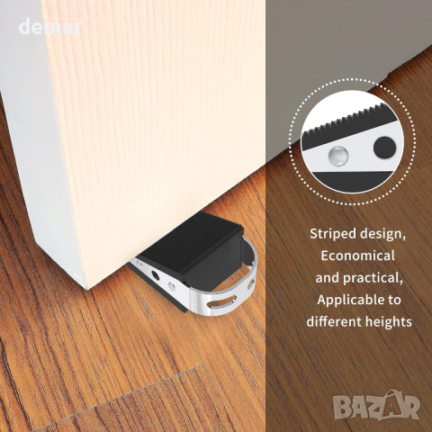 FLORA GUARD 2 гумени ограничители за врати с 4 държача от неръждаема стомана, снимка 4 - Други стоки за дома - 44619933