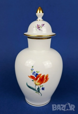 Ваза с капак - Meissen, снимка 2 - Вази - 52245823