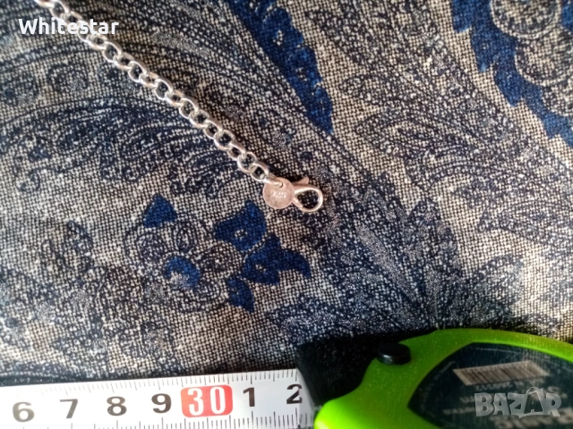 Посребрена дамска гривна за ръка или глезен, снимка 3 - Гривни - 53623032