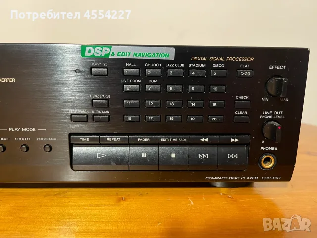  CD PLAYER SONY  CDP  897 , снимка 4 - Аудиосистеми - 55780154