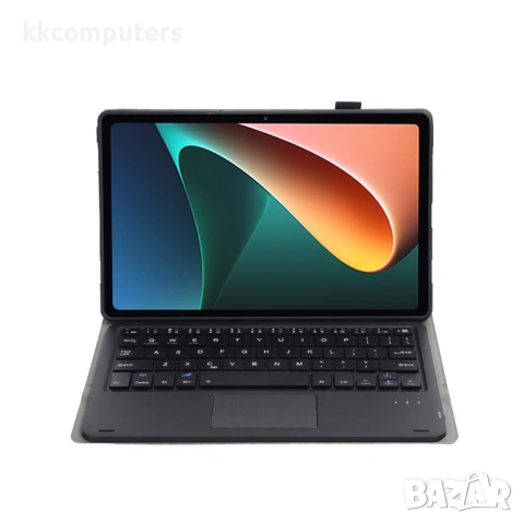 AN05-A Кожен Калъф с Bluetooth Клавиатура и Тъчпад за Xiaomi Pad 5 / 5 Pro - Отделяема, Стойка, Жест, снимка 5 - Калъфи, кейсове - 53071998
