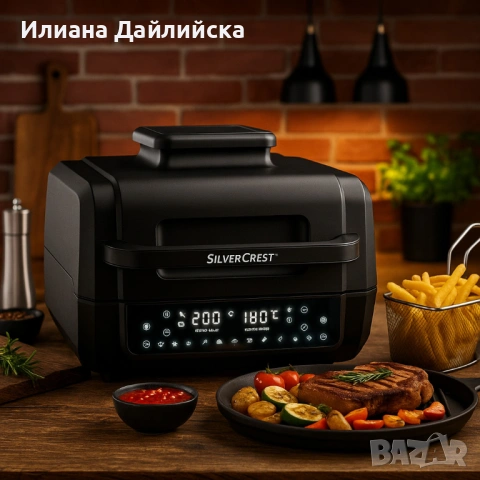 Уред 2 в 1 SilverCrest Air Fryer with Grill – хрупкаво, вкусно и без мазнина!