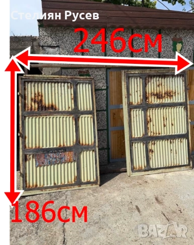 гаражна врата / гаражни врати 186 / 246 см 0609 -цена 199 лв или 101,75 евро - две отваряеми врати -