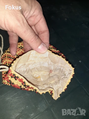 Стара възрожденска мънистена кесия портмоне носия, снимка 3 - Антикварни и старинни предмети - 50929618