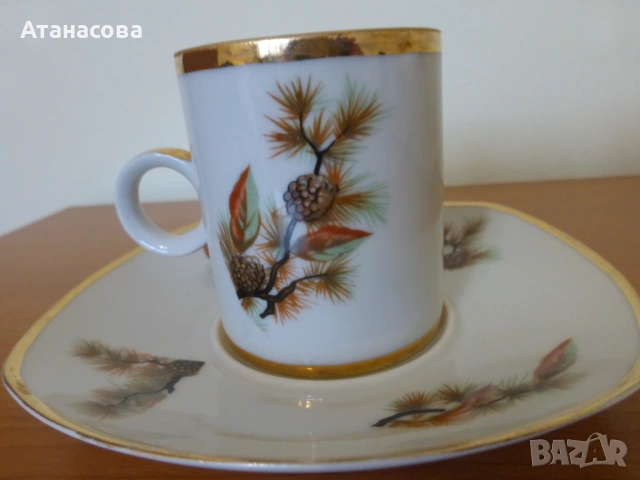 Чаши за кафе български прозрачен порцелан сервиз, снимка 6 - Чаши - 53223214